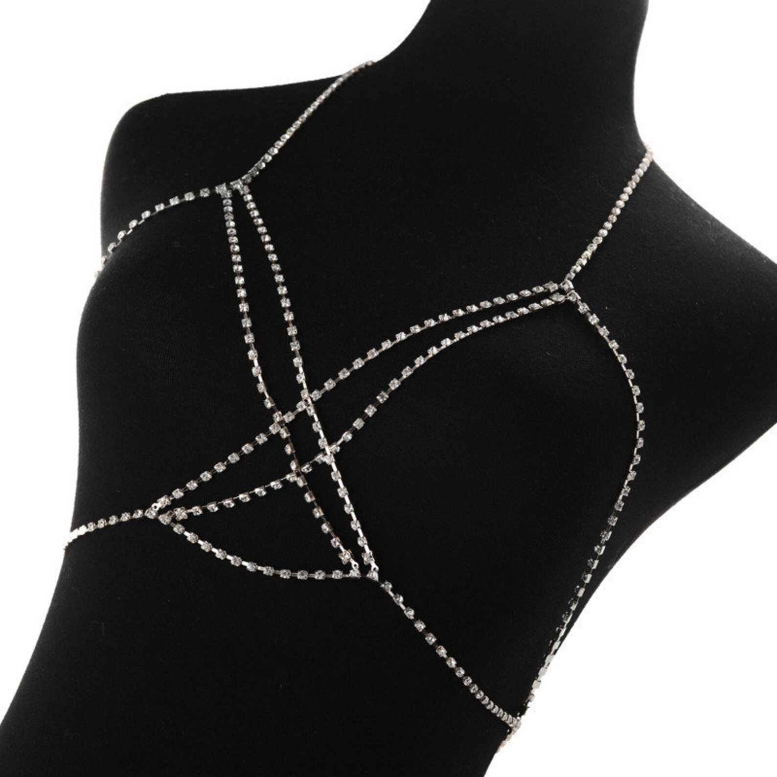 Statement Necklace Body Chain Body Jewelry Crystal Etsy