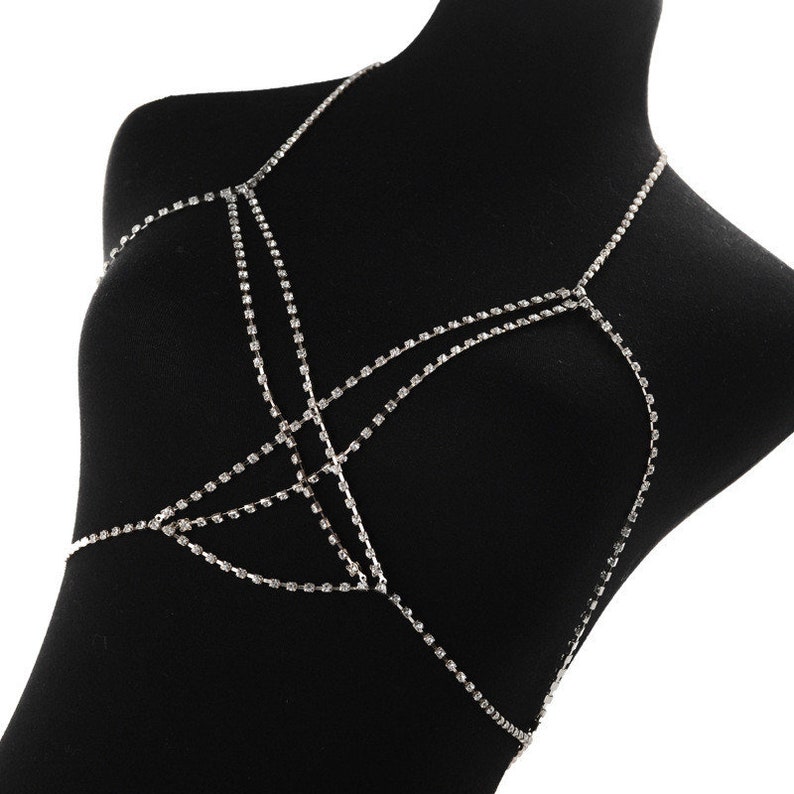 Statement Necklace Body Chain Body Jewelry Crystal Etsy