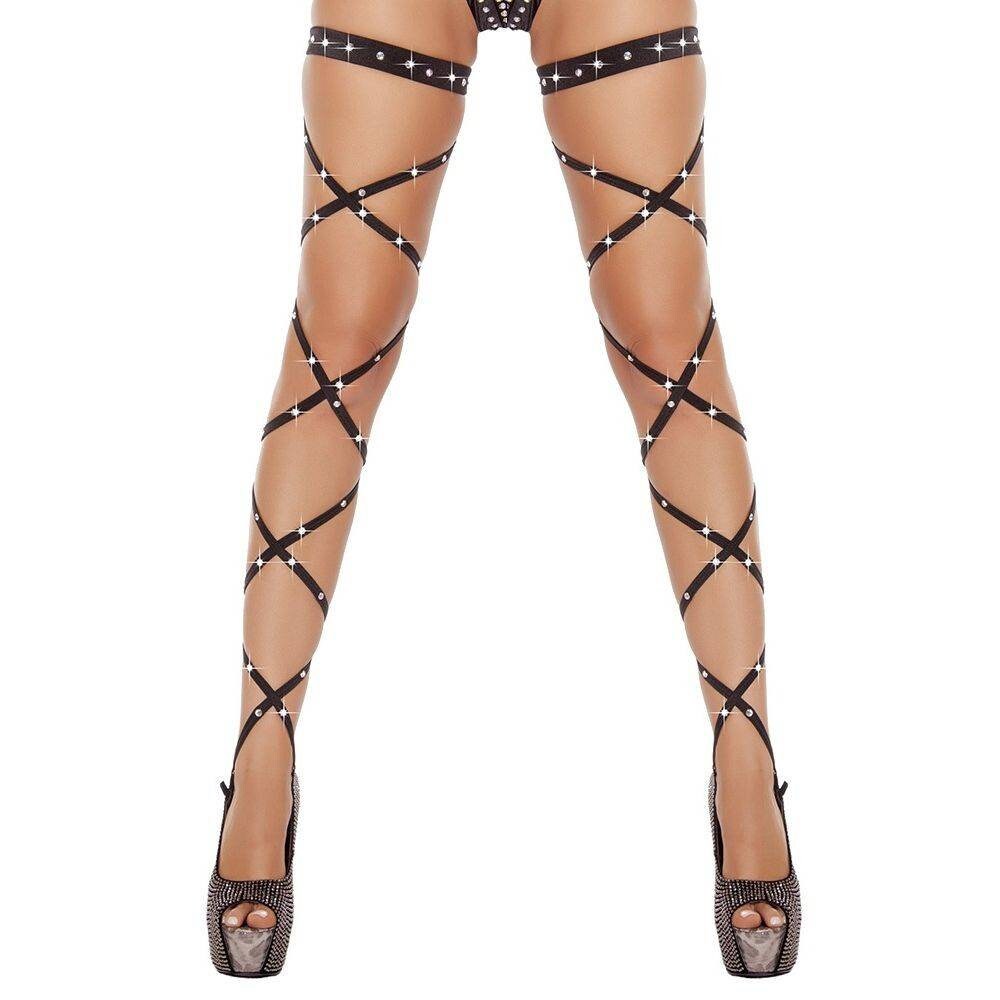 Fishnet Crystal Stockings Lingerie 