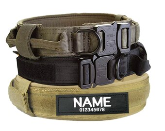 military dog collars with name