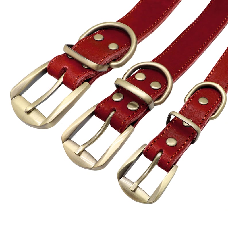 Leather Dog Collar Custom Dog Collar Personalized Leather Pet ID tag Dog Collars Name plate Engraved ID For Boy and Girl Dogs