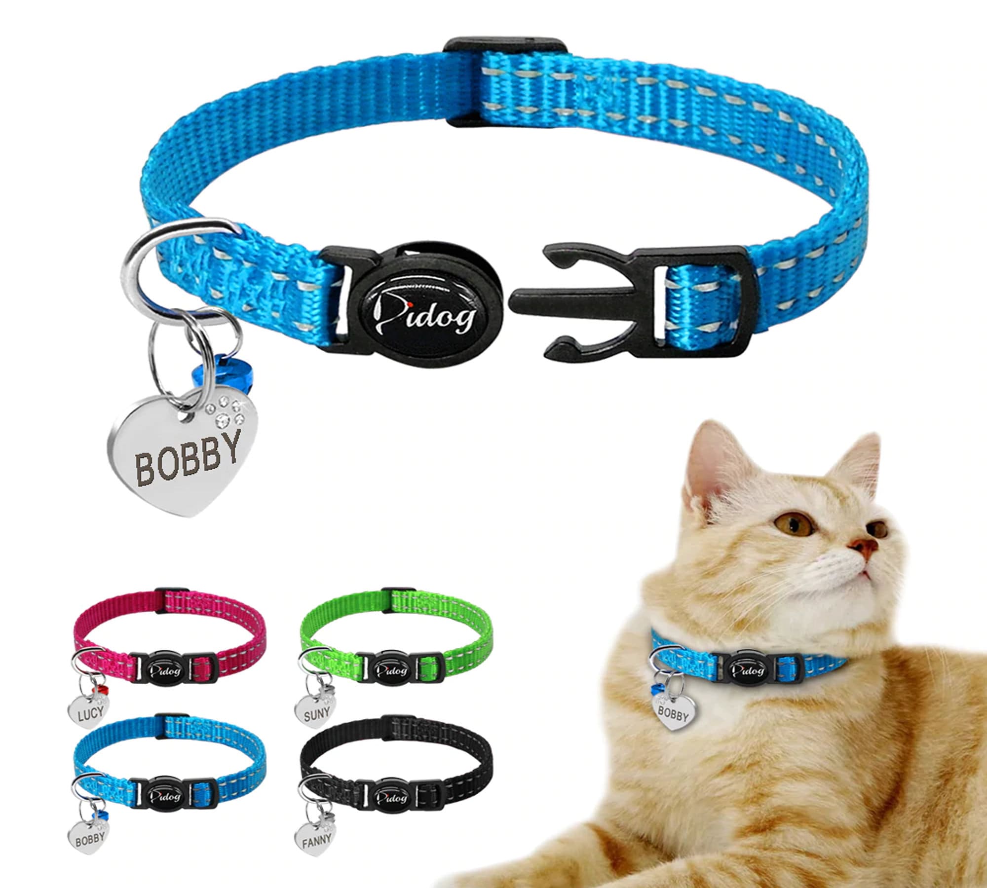 Quick Release Kitten Cat Collar Reflective Personalized cat ID Etsy