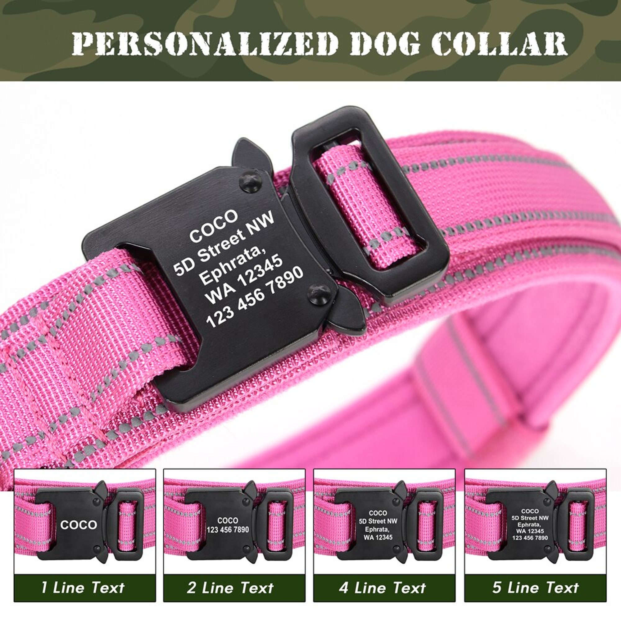 Personalized Military Tactical Dog Collar Custom Nylon Dog Etsy