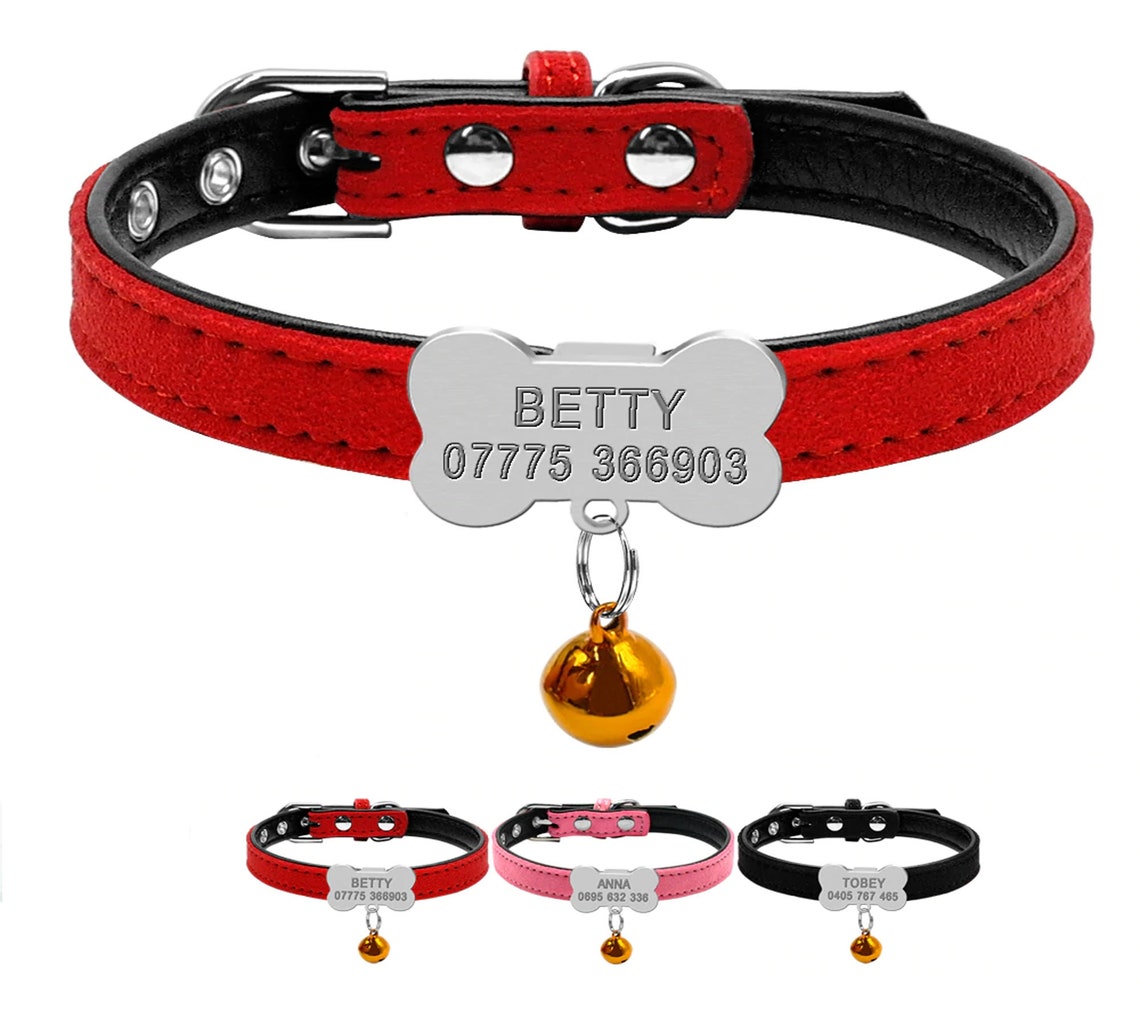 Chihuahua Dog Personalized Collar Tiny Leather Collar Small Etsy