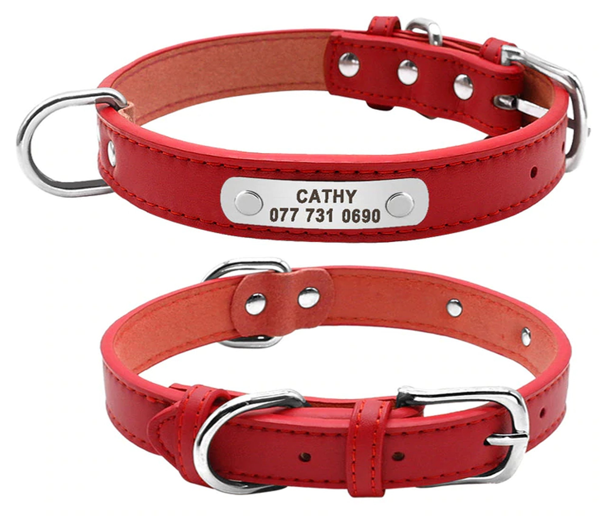 Leather Dog Collar Personalized Boy Dog Collar Custom Dog Etsy