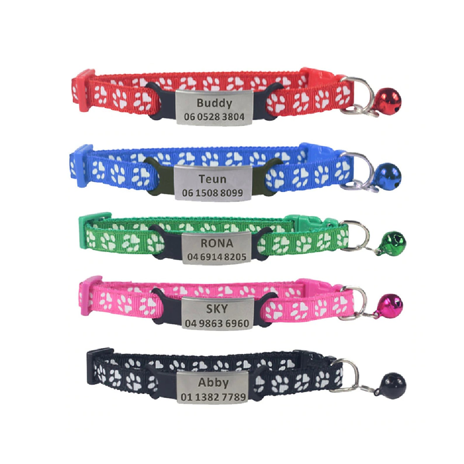 Nylon Cat Collar Custom ID Tag Cat Collar Name Puppy Collar Etsy UK