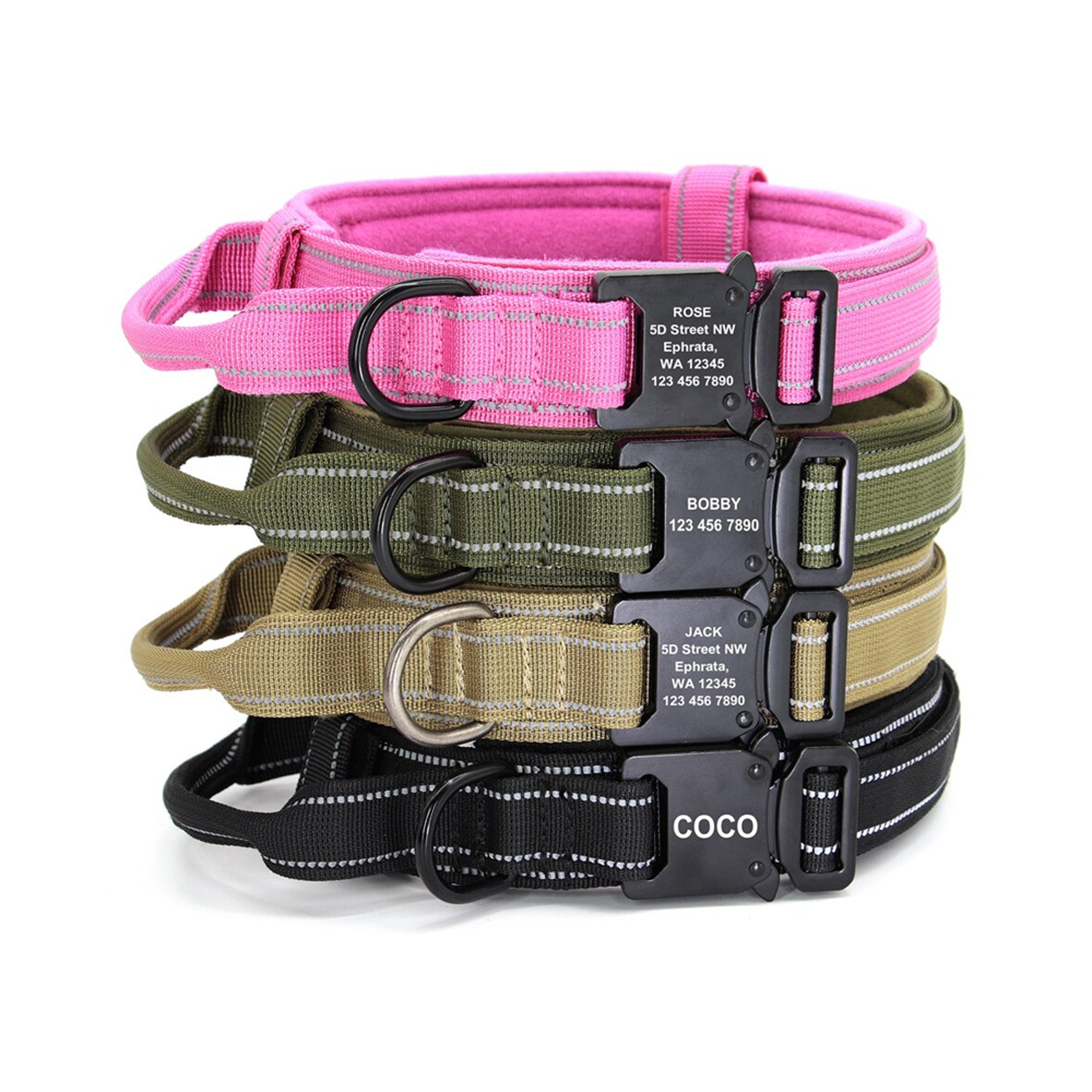 Personalized Military Tactical Dog Collar Custom Nylon Dog Etsy