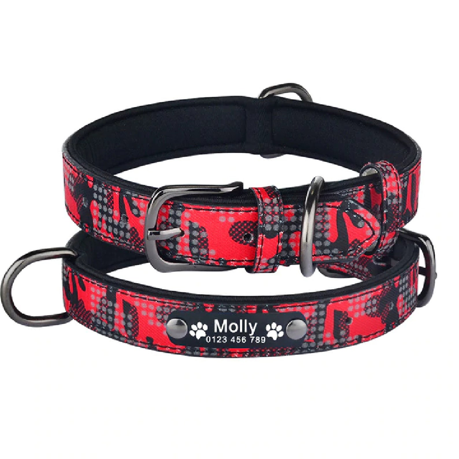 Personalized Dog Collar Engraved ID Tag Name Phone Number Etsy