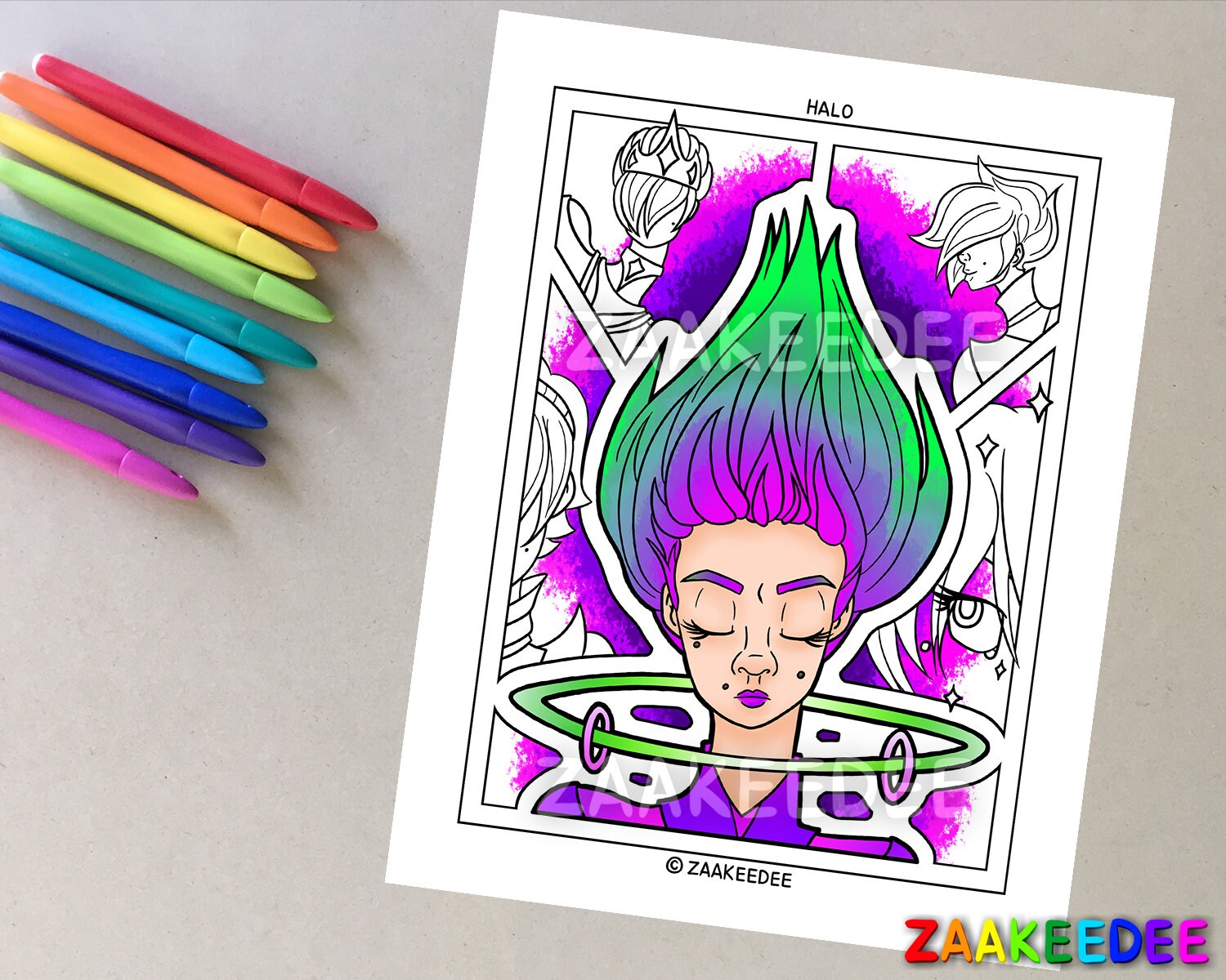 Download Halo Coloring Page Pdf Instant Digital Printable Download Etsy