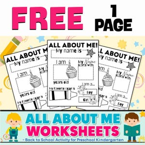 All About Me Worksheets | Back to School Activities for Preschool & Kindergarten