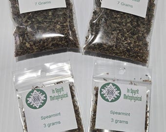 Folha de Hortelã-verde, erva orgânica para clareza mental, foco e proteção - 3g, 7g, 1oz | InSpyritMetaphysical