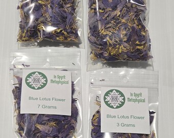 Fleurs séchées de lotus bleu (Nymphaea caerulea) - 3 g, 7 g | 1 oz | Produits botaniques entiers pour rituel et aromathérapie
