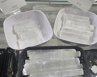 Selenite sticks are powerful and versatile crystals that embody the essence of mental clarity, spiritual growth, and energetic cleansing
