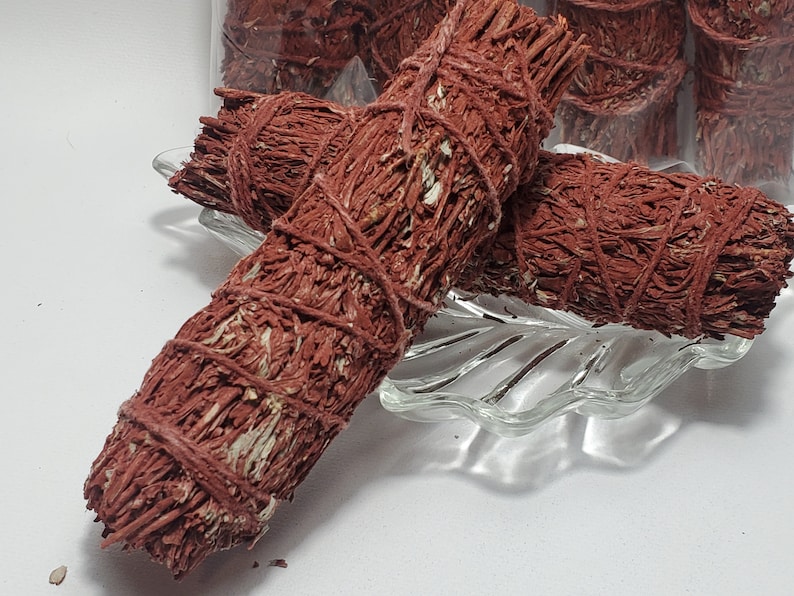 Red Dragons Blood Sage, This is a mixture of Dragon's Blood resin and Mountain Sage. New Age shop,Metaphysical shop,Wiccan shop,Witchcraft 2 stick