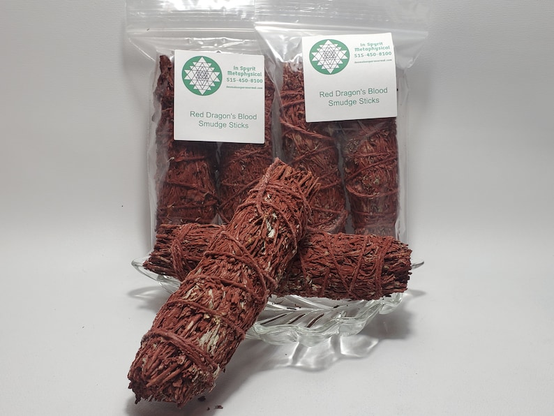 Red Dragons Blood Sage, This is a mixture of Dragon's Blood resin and Mountain Sage. New Age shop,Metaphysical shop,Wiccan shop,Witchcraft image 2