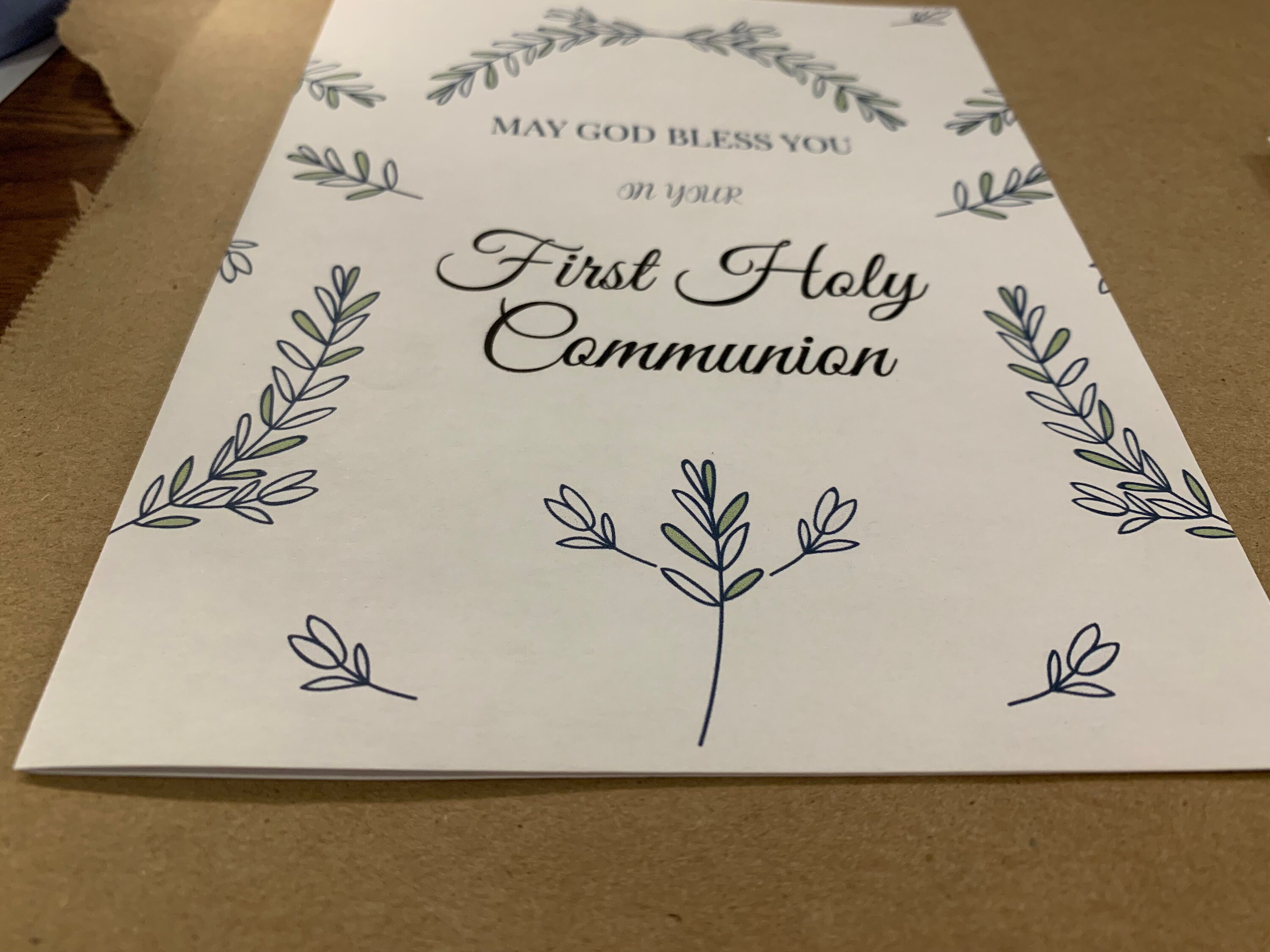 DIY First Communion Card | First Communion Gift | Print at Home | Blank ...