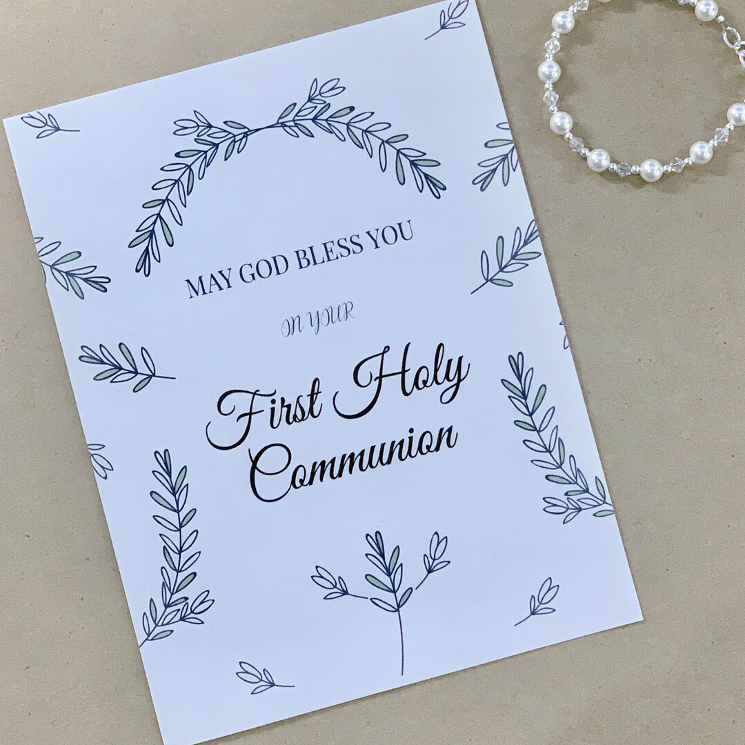 DIY First Communion Card | First Communion Gift | Print at Home | Blank ...