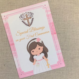 First Communion Card | First Communion Gift Girl |  First Communion Card Girl | Primera Comunion | Cute Communion Card |