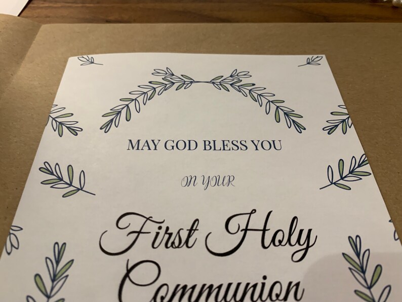 DIY First Communion Card First Communion Gift Print at Home Blank ...