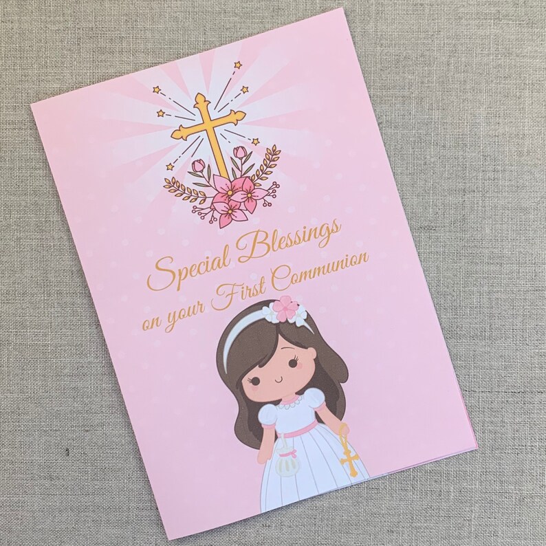 First Communion Card First Communion Gift Girl First Communion Digital