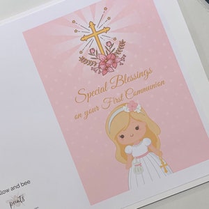 Erstkommunion-Karte | Erste Kommunion Geschenk Mädchen |  Erste Kommunion digitale Karte | Primera Comunion | Blond