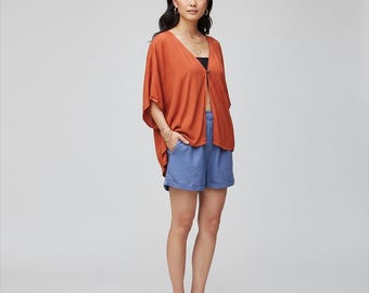 Rayon Voile Kimono Beach Cover up, Loose Fit, One Size