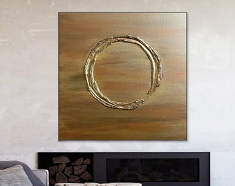 3D Textured Art, Gold Art Painting, Original Painting on Canvas, Handmade Textured Abstract, Unique Living Room Decor