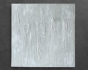 Light Grey Abstract Canvas Art, Minimalist Wall Decor, Wabi Sabi Painting, Unique Home Decoration
