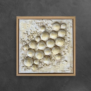Framed Canvas Wall Art Textured Effect Geometric Abstract Painting Modern Art Neutral Minimalist Decor Wabi Sabi Wall Art 3D Artwork