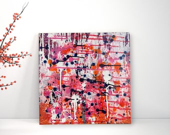 Colorful Abstract Painting, Splash Art Wall Decor, Jackson Pollock Style, Modern Artwork, Vibrant Home Decor