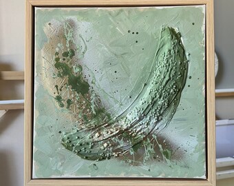 Sage Green Abstract Painting, 3D Textured Painting, Sage Green Textured Wall Art,Minimalist Painting on Canvas,Minimal wall art, Organic art