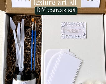 DIY Textured Art Set, Plaster Painting Kit on Canvas for Beginners, Textured Art Kit