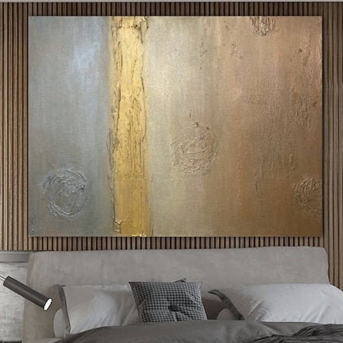 Large Wall Art Rose Gold Gray Painting on Canvas Original Etsy