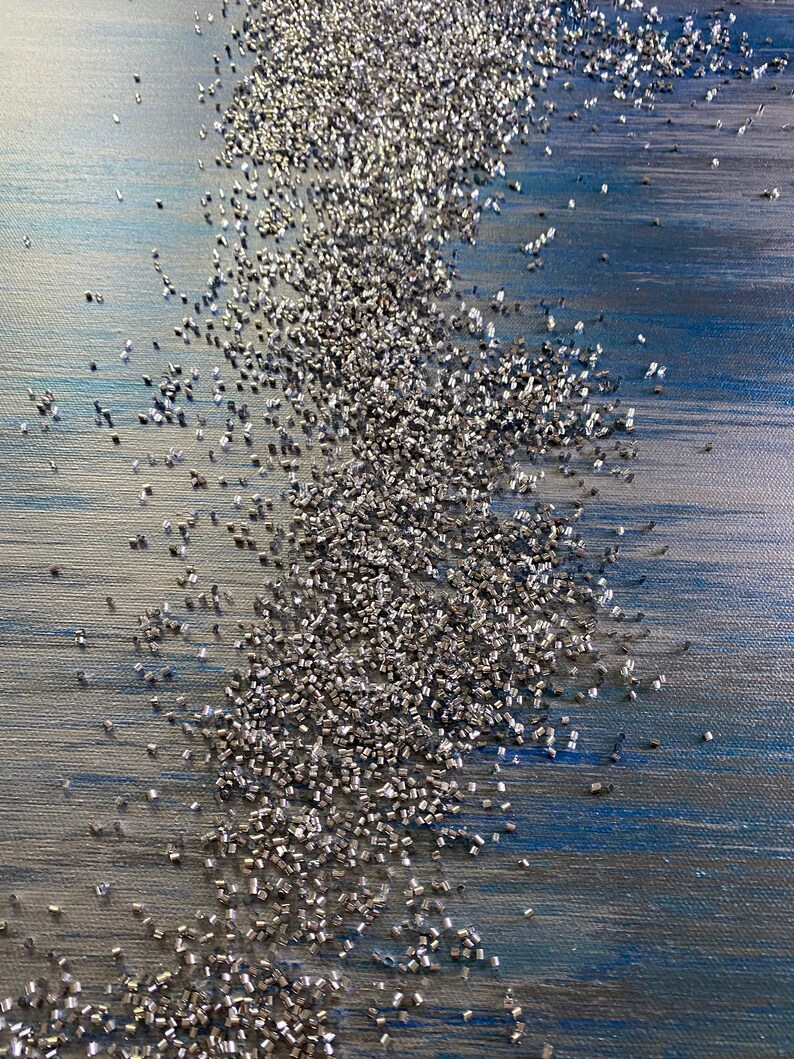 Large Original Abstract Silver Art Metallic Painting for wall | Etsy