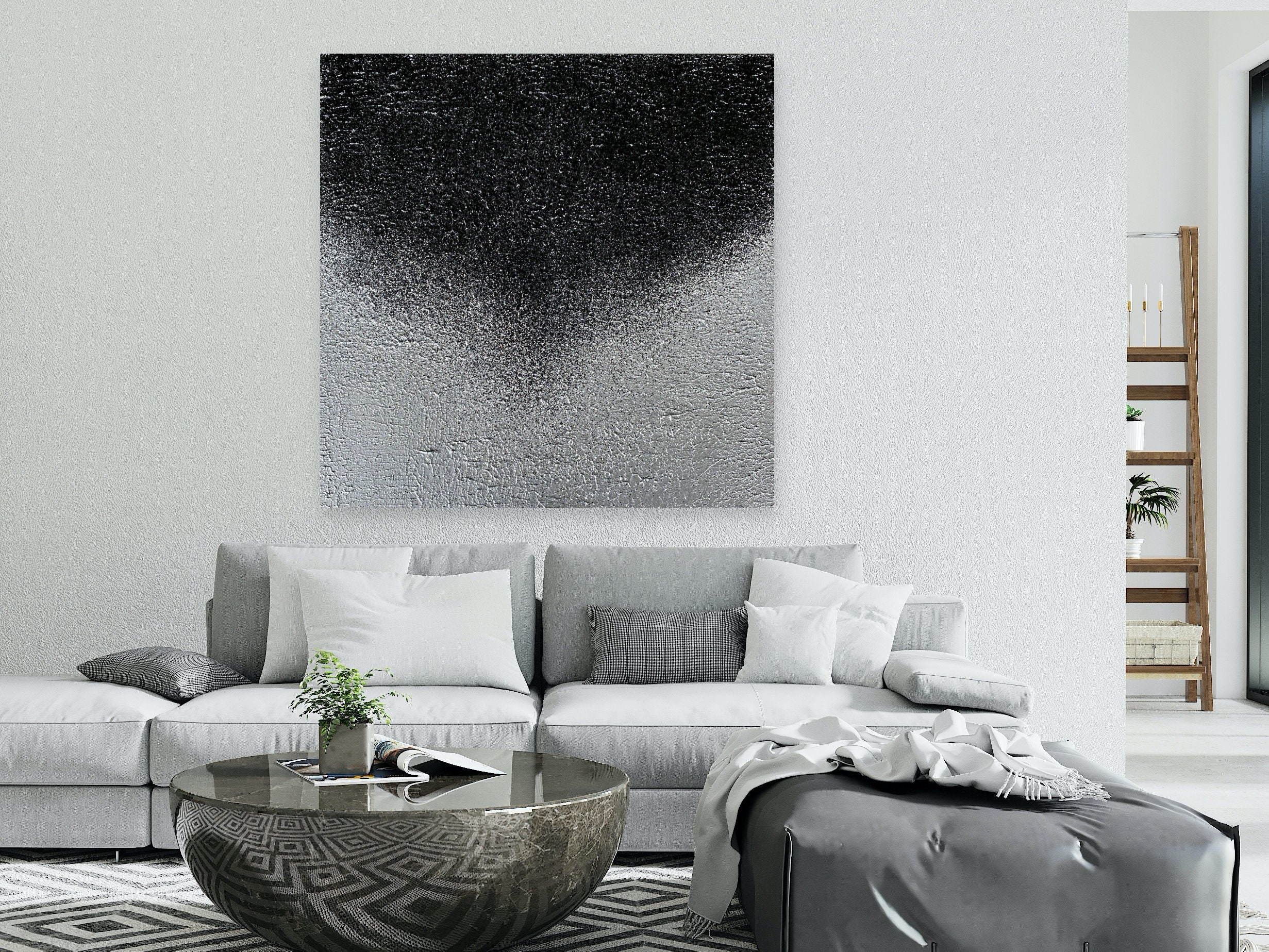 Large wall art glitter abstract painting on canvas original Etsy