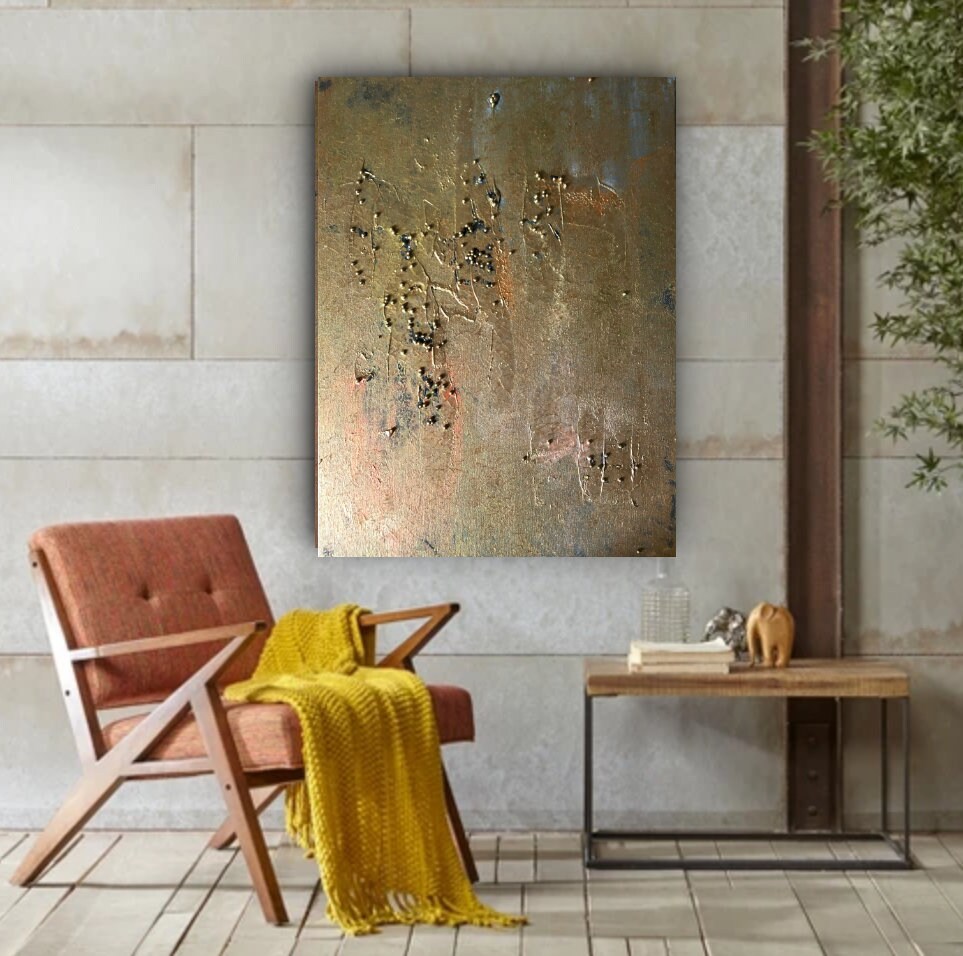 Large Original Abstract Gold Painting for wall decor abstract | Etsy
