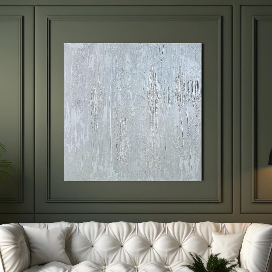 Wabi Sabi Texture Painting: 24in Square Neutral Gray Abstract Wall Art ...