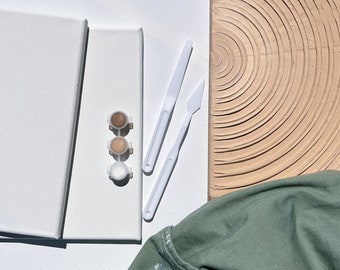 DIY Textured Canvas Art Kit: Plaster Art Project with Tools