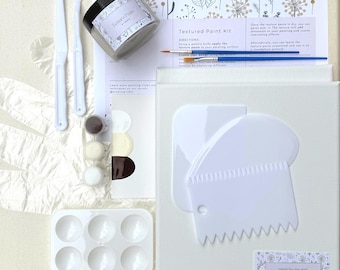 DIY Textured Canvas Art Kit | Modern Minimalist Art Gift Set | Textured Painting for Beginners | Home Decor Craft Kit