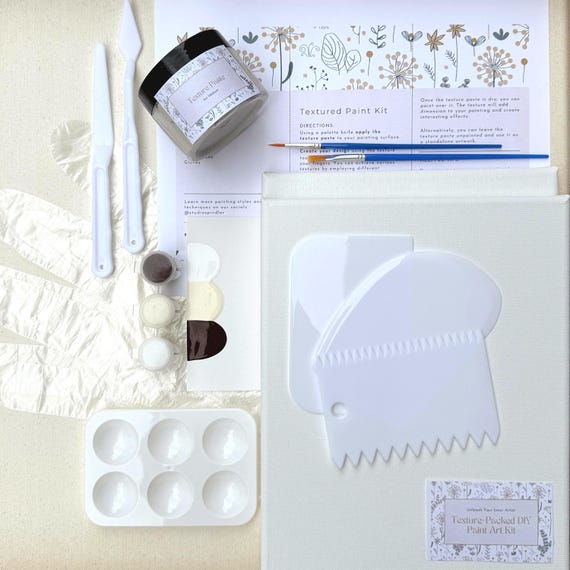 DIY Textured Canvas Art Kit | Modern Minimalist Art Gift Set | Textured Painting for Beginners | Home Decor Craft Kit