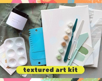 Kit de arte texturizado DIY, kit de pintura de lienzo, kit de hobby de arte, proyecto de arte diy, kit de arte de pared de textura DIY, actividades nocturnas de cita, arte de lienzo diy
