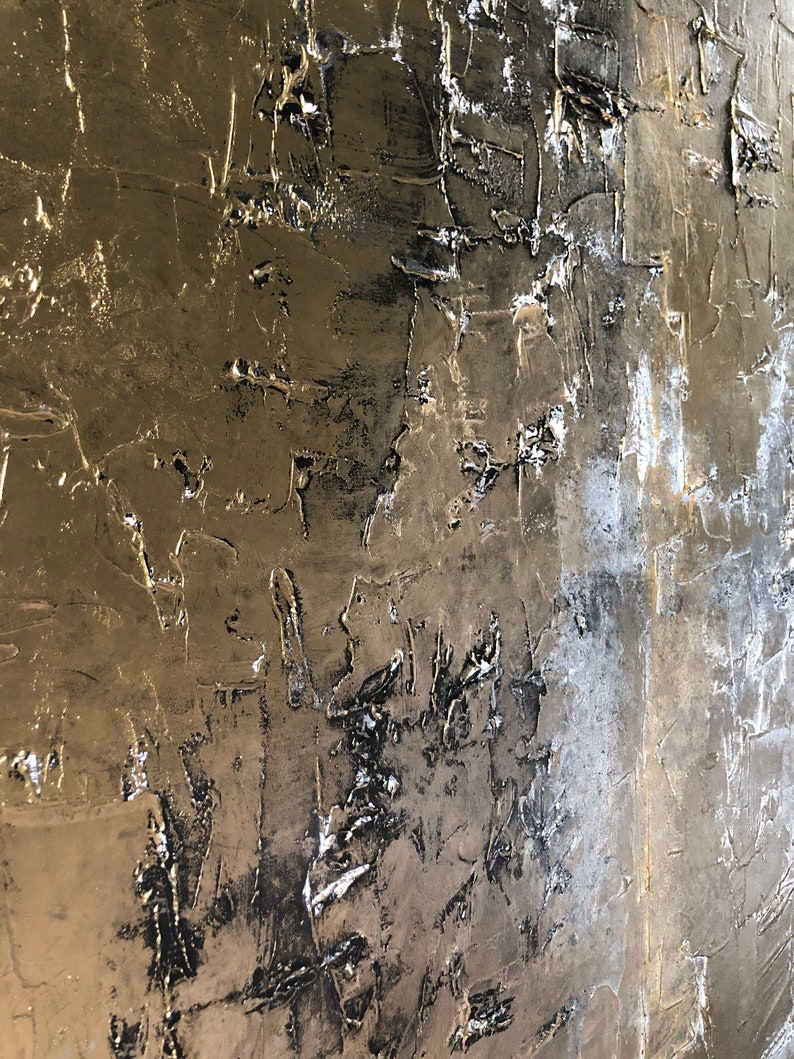 Large Wall Art Abstract Gold Metallic Painting Wall Decor | Etsy