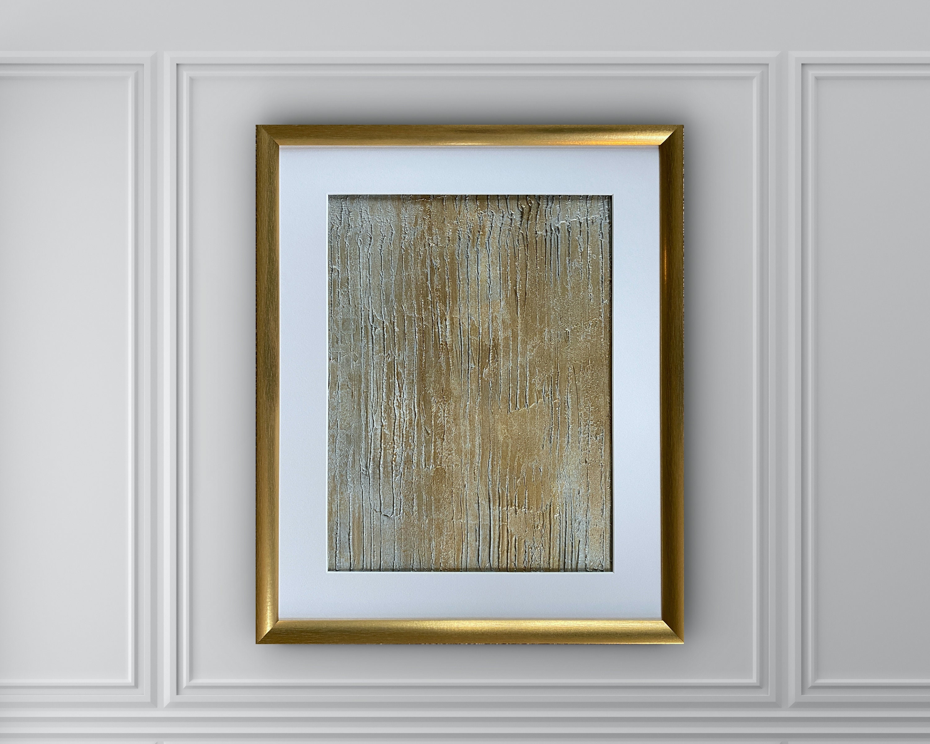 Framed Original Gold Silver Abstract Wall Art Gold Wall Etsy