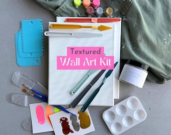 Textured Art Kit | DIY Plaster Canvas Painting | Home Decor Wall Art Supplies