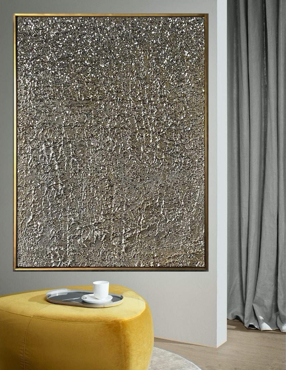 Large Wall Art Glitter Abstract Painting on Canvas Original Etsy