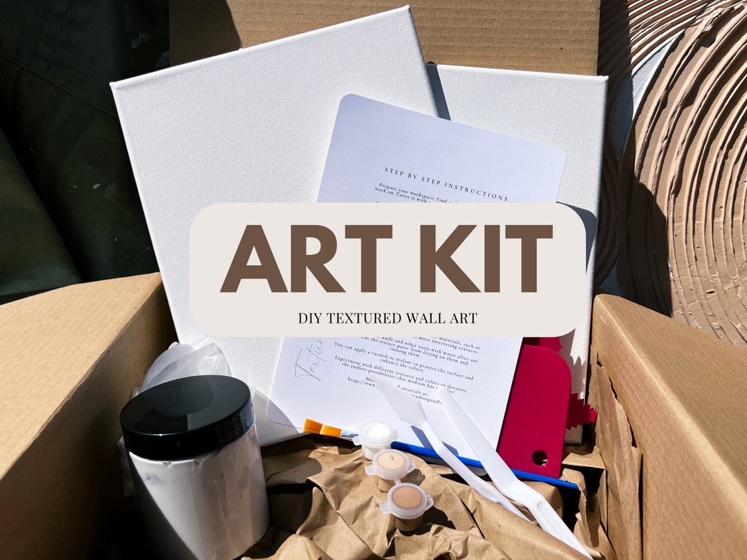 DIY Textured Art Kit, Canvas Painting Kit, Art Hobby Kit, Diy Art Project, DIY Texture Wall Art