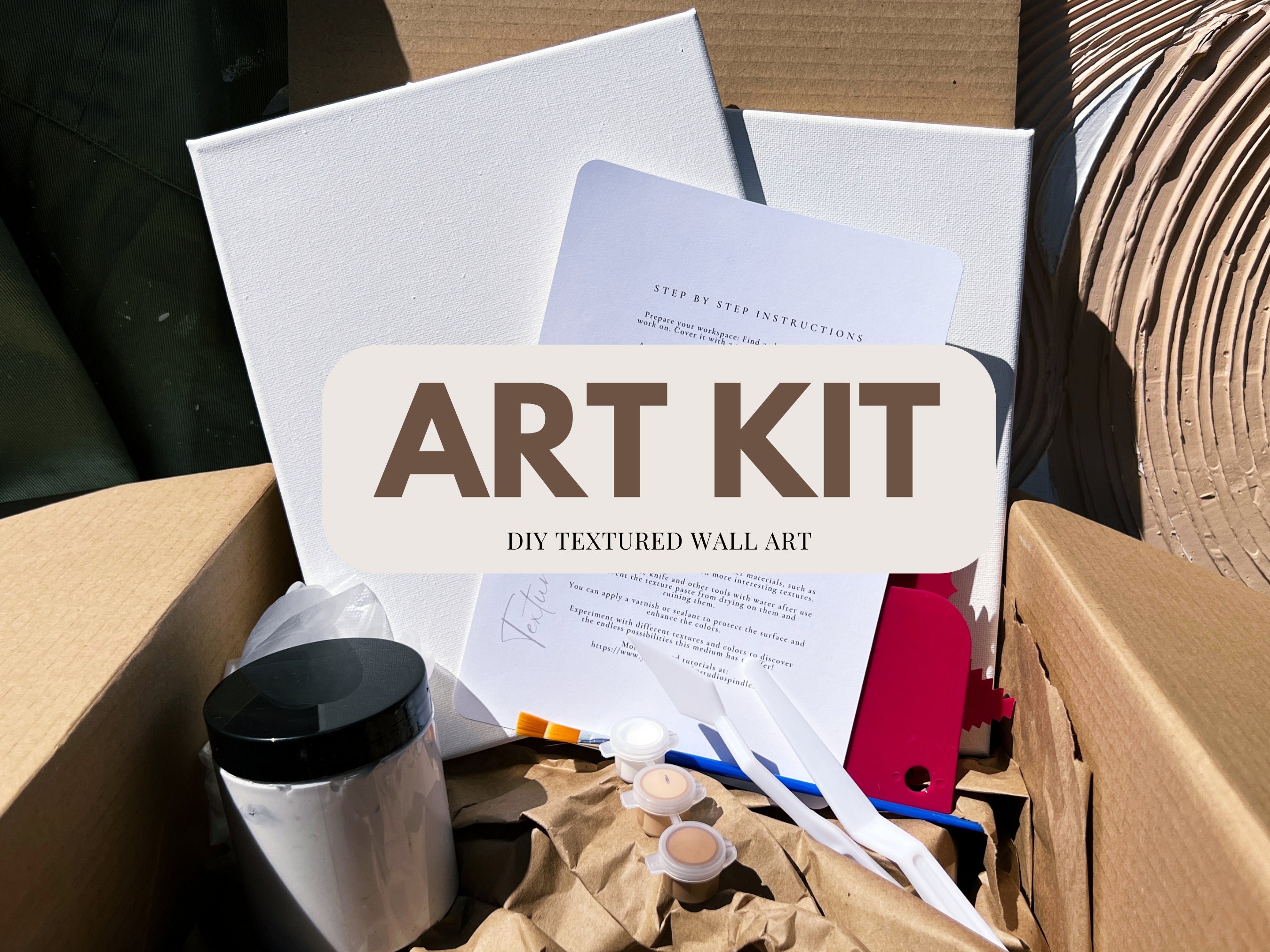 DIY Textured art kit, canvas painting kit, art hobby kit, diy art project, DIY texture wall art kit, date night activities, diy canvas art