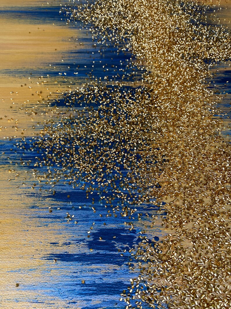 Large Original Abstract Gold Art Metallic Painting for Wall Etsy