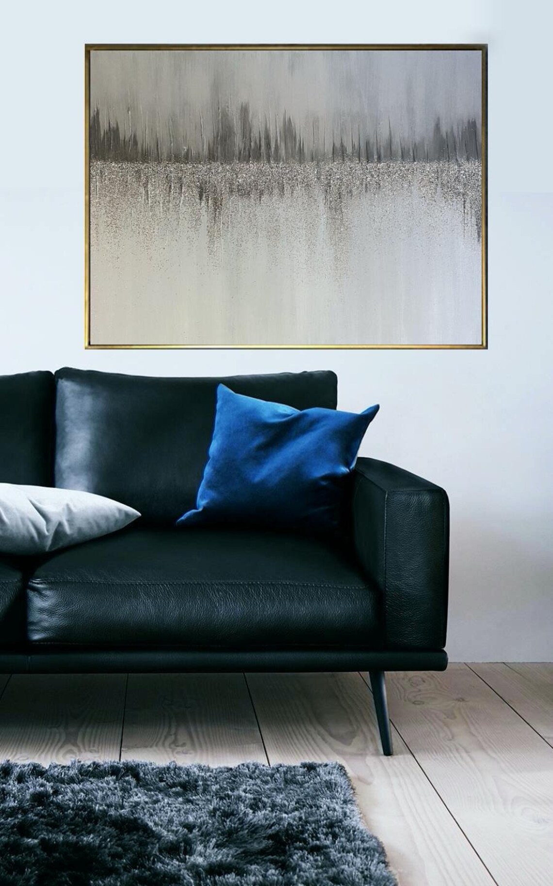 Large Wall Art Glitter Abstract Painting on Canvas Original Etsy