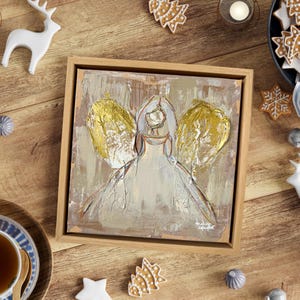 Original Small Angel Painting, Angel Art for home decor, Guardian Angel, Hand Painted Angel